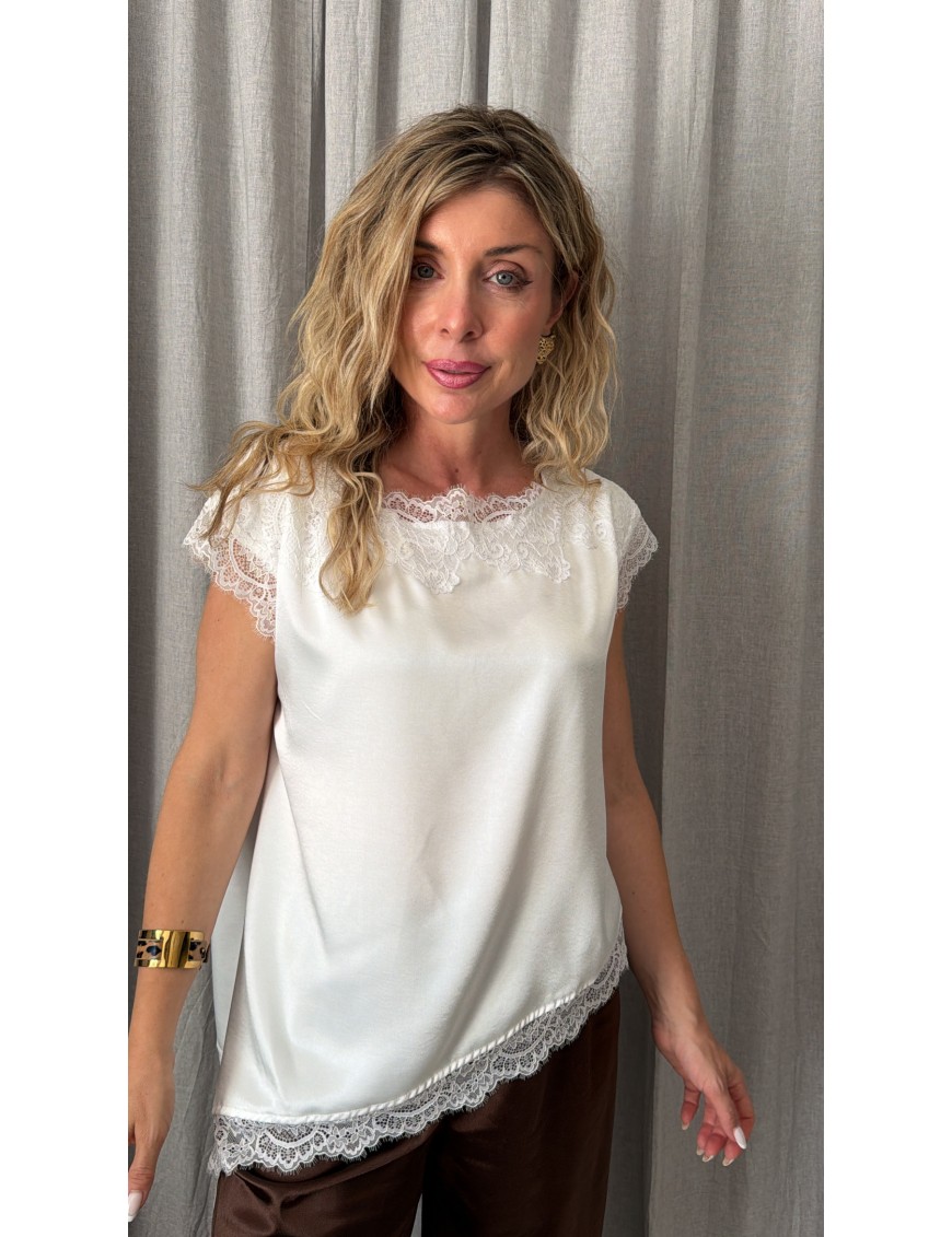 SATIN LACE TOP 