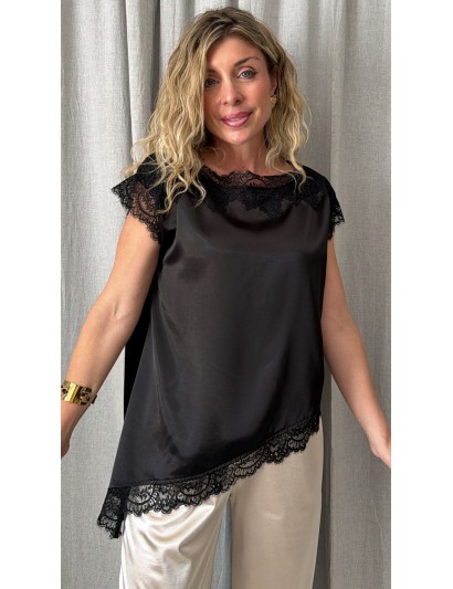 SATIN LACE TOP 